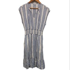 Rails TARA Blue Catalina Stripe Linen‎ Dress Sz XXS Coastal Beach Nautical Light